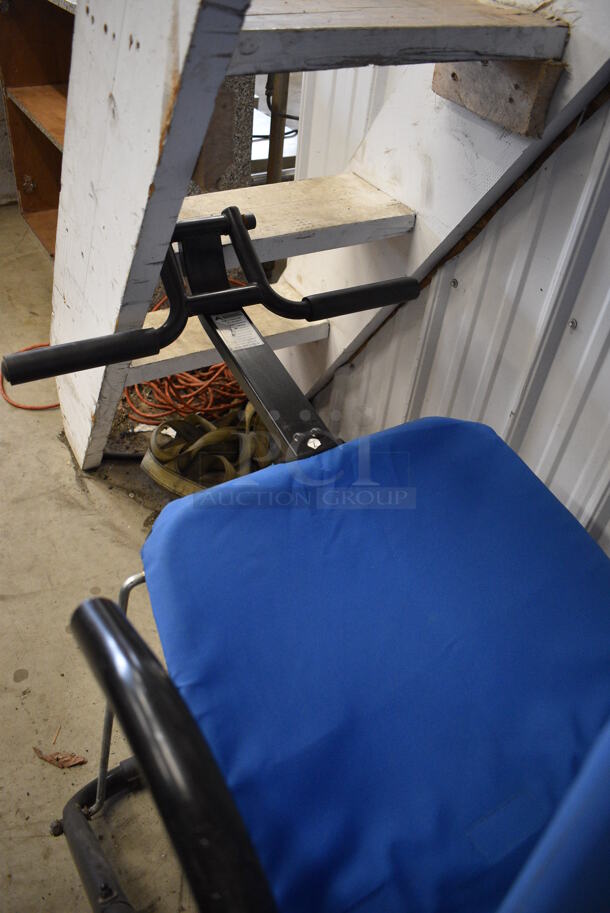 AB Lounge Sport Blue Ab Crunch Machine on Black Metal Frame. 29x47x30 - Image 2 of 4
