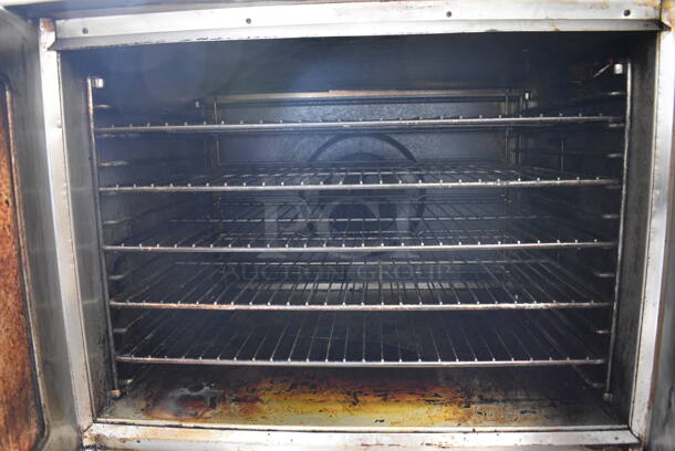2 Blodgett Mark V Stainless Steel Commercial Electric Powered Full Size Convection Oven w/ View Through Doors, Metal Oven Racks and Thermostatic Controls. Appears To Be 208-240 Volts, 3 Phase. 2 Times Your Bid! - Image 3 of 8