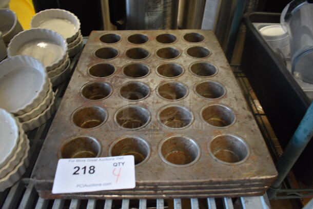 4 Metal 24 Cup Muffin Baking Pans. 13x18x2. 14 Times Your Bid!