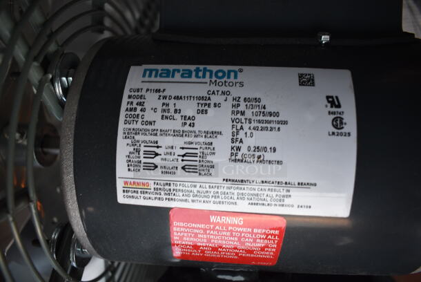 Canarm ZX146A Wall Exhaust Fan w/ Marathon Motors ZWD48A11T11052A Motor. 115/230 Volts.  - Image 4 of 5
