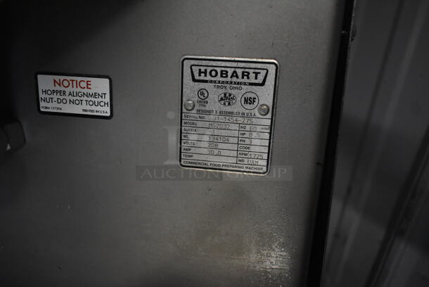2021 Hobart MG2032 Metal Commercial Floor Style Electric Powered Meat Mixer Grinder w/ Foot Pedal on Commercial Casters. 208 Volts, 3 Phase. - Image 7 of 10