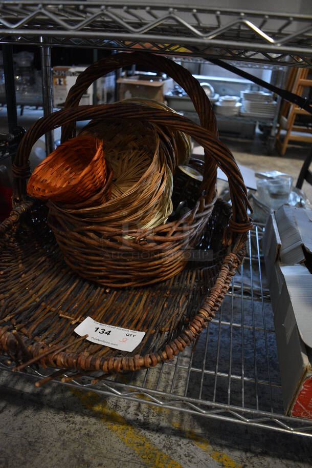ALL ONE MONEY! Tier Lot of 8 Various Baskets. Includes 18x24x13 - Image 3 of 5