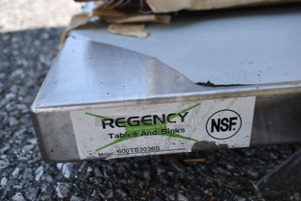BRAND NEW SCRATCH AND DENT! Regency 600TS3036S 30" x 36" 16-Gauge 304 Stainless Steel Commercial Work Table with Undershelf - Image 5 of 5