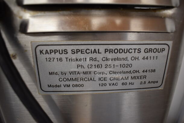 Vita-Mix VM 0800 Stainless Steel Commercial Countertop Drink Mixer. 120 Volts, 1 Phase. 10x8.5x24. Tested and Working! - Image 4 of 4
