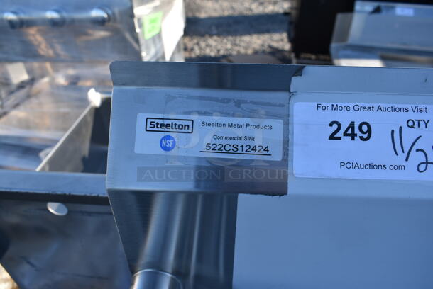BRAND NEW SCRATCH AND DENT! Steelton 522CS12424 Stainless Steel Commercial Single Bay Sink. - Image 3 of 5