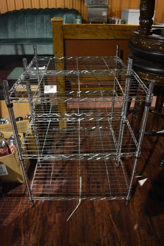 2 Chrome Finish 3 Tier Metro Style Shelving Units. 23x13x31. 2 Times Your Bid! (lounge)