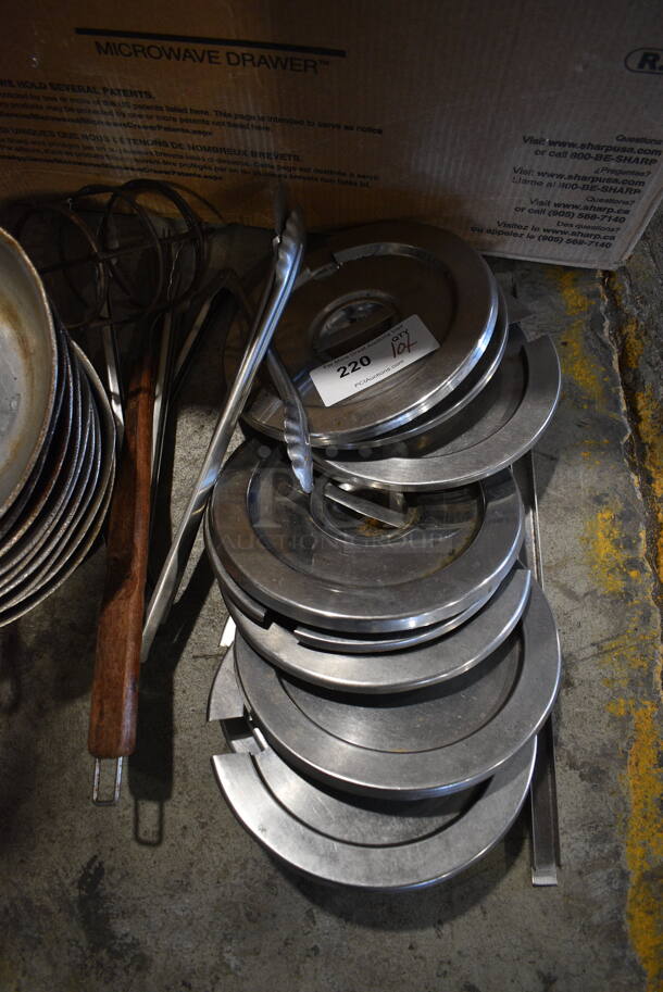 ALL ONE MONEY! Lot of Various Items Including Round Metal Lids and Utensils - Image 1 of 4