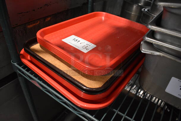 ALL ONE MONEY! Lot of 13 Various Poly Trays. Includes 11x14x1 - Image 2 of 3