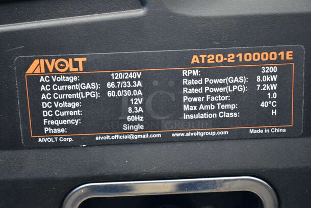 Volt AT20-2100001E Dual Fuel Series Portable Inverter Generator. - Image 5 of 5