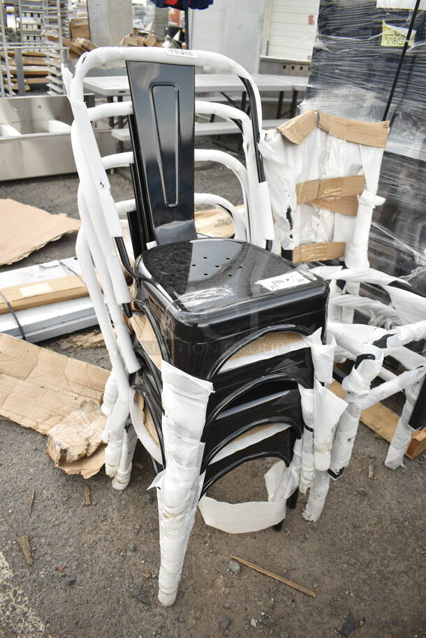 4 BRAND NEW SCRATCH AND DENT! Lancaster Table & Seating 164CMCAFEBLK Alloy Series Onyx Black Outdoor Cafe Chair. 4 Times Your Bid! - Image 2 of 3
