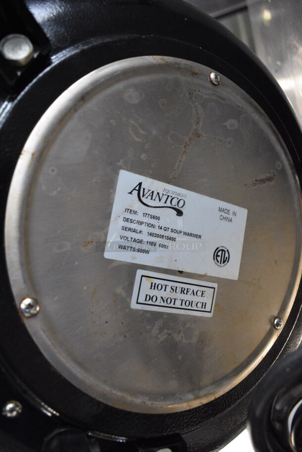 Avantco Model 177S600 Metal Commercial Countertop Soup Kettle Food Warmer. 110 Volts, 1 Phase. 15x15x16. Tested and Working! - Image 4 of 5