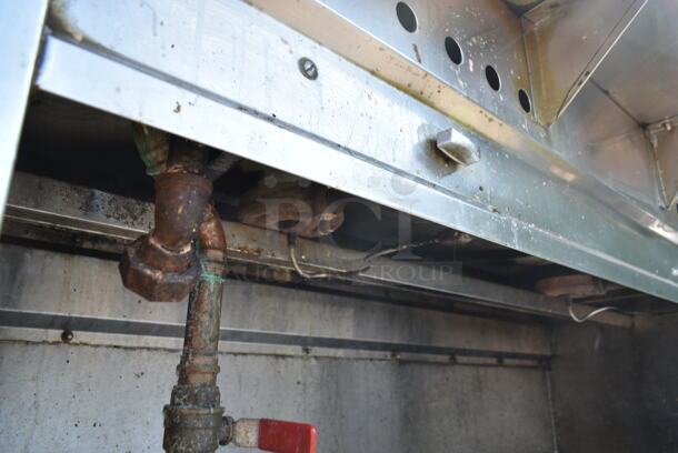 Stainless Steel Commercial Natural Gas Powered Steam Table w/ 2 Tier Over Shelf and Under Shelf.  - Image 8 of 10