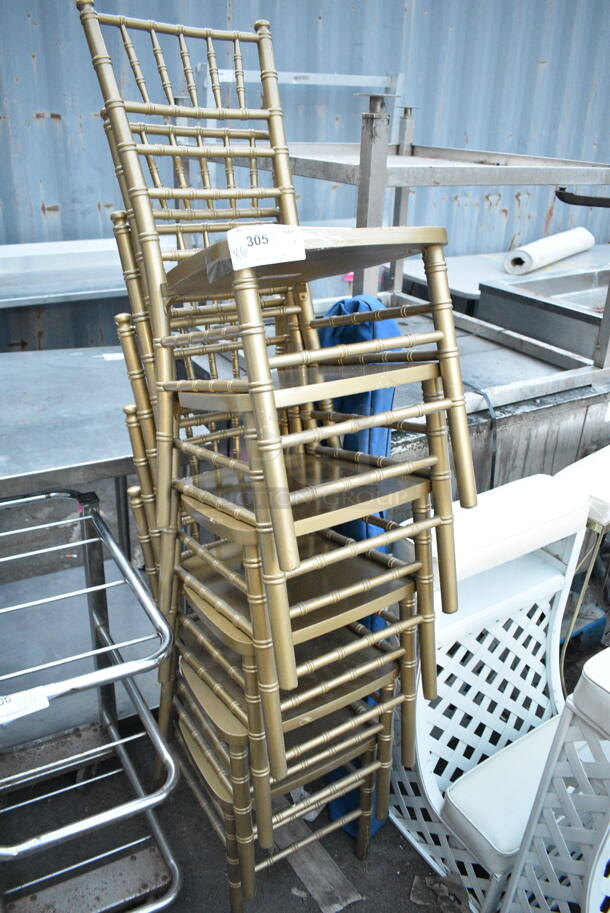 6 Gold Finish Chiavari Stackable Banquet Chairs. 6 Times Your Bid! - Image 3 of 3