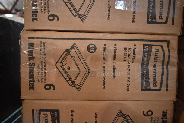 6 Boxes of 6 BRAND NEW IN BOX! Rubbermaid FG201P00AMBR Amber Poly 1/9 Size Drop In Bins. 1/9x4. 6 Times Your Bid! - Image 3 of 3