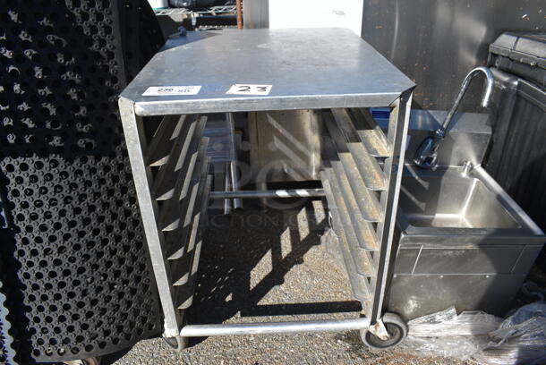 Metal Commercial Pan Transport Rack on Commercial Casters. 22x27x29