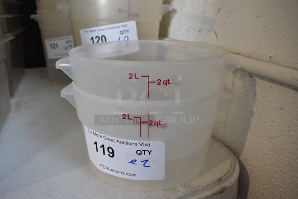 ALL ONE MONEY! Lot of 2 Poly 2 Quart Containers! 8x7x4 - Image 1 of 2