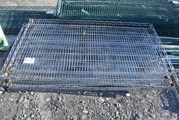 ALL ONE MONEY! Lot of 8 Chrome Finish Wire Shelves. 48x24x1.5 - Image 2 of 3