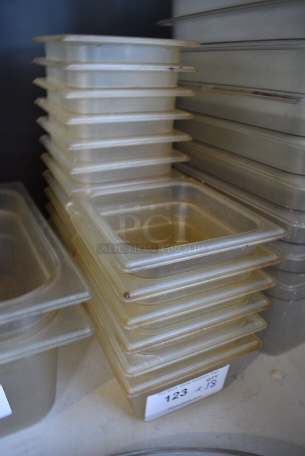ALL ONE MONEY! Lot of 18 Clear Poly 1/6 Size Drop In Bins! 1/6x4 - Image 2 of 3