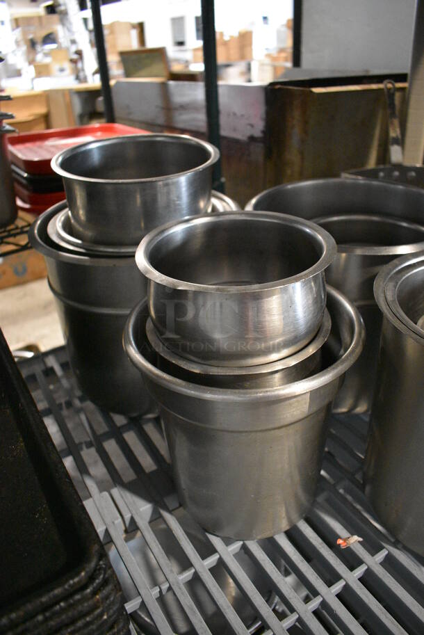 14 Various Stainless Steel Cylindrical Drop In Bins. Includes 8x8x9. 14 Times Your Bid! - Image 3 of 4