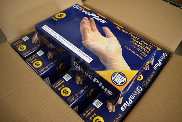 20 BRAND NEW BOXES of Give Plus Industrial Vinyl Powder Free Non Sterile Small Gloves. 20 Times Your Bid! - Image 2 of 4