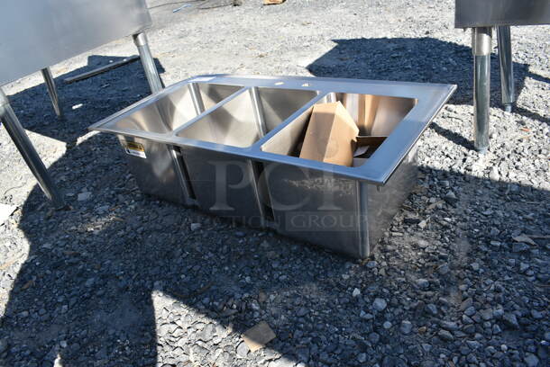 BRAND NEW SCRATCH AND DENT! Stainless Steel Commercial 3 Bay Drop In Sink. - Image 3 of 3