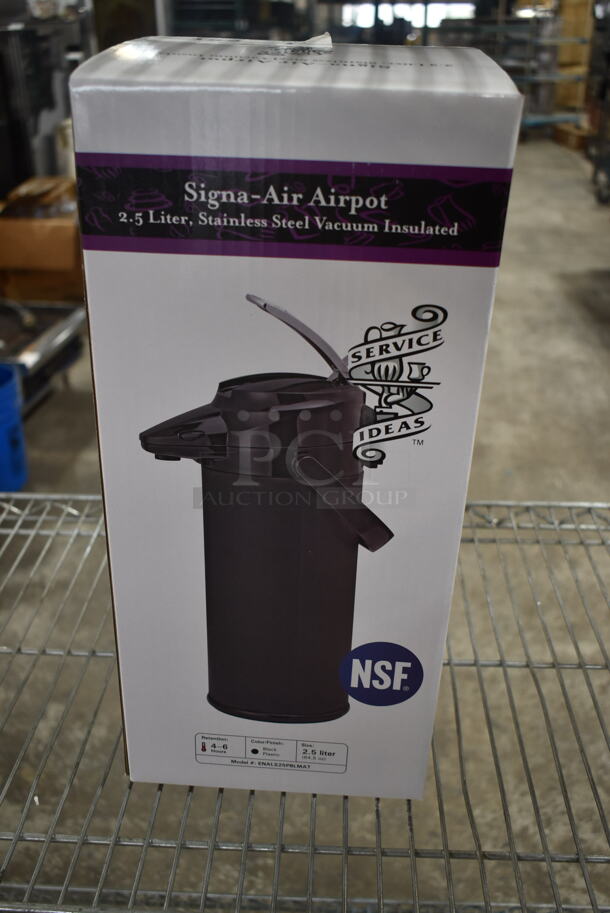 BRAND NEW! Signa-Air Vacuum Insulated 2.5 Liter Matte Black Air Pot.  - Image 2 of 9