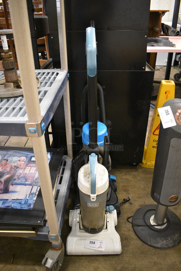 2 Various Vacuum Cleaners; Black and Decker and Bissell. 12x12x42. 2 Times Your Bid! Tested and Working!