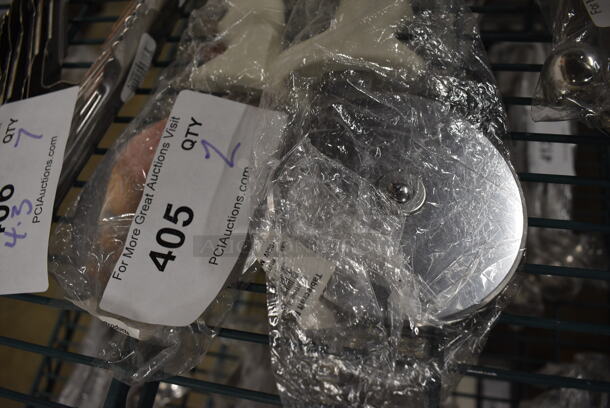 2 BRAND NEW! Stainless Steel Pizza Pie Cutters. 9". 2 Times Your Bid! - Image 2 of 2