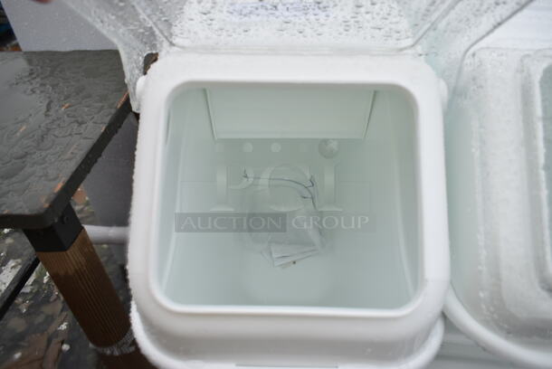 5 BRAND NEW SCRATCH AND DENT! Various White Poly Ingredient Bins. Includes 11x23.5x18, 21.5x24x18. 5 Times Your Bid!  - Image 5 of 11