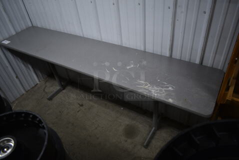 Dining Table on 2 Metal Table Legs.