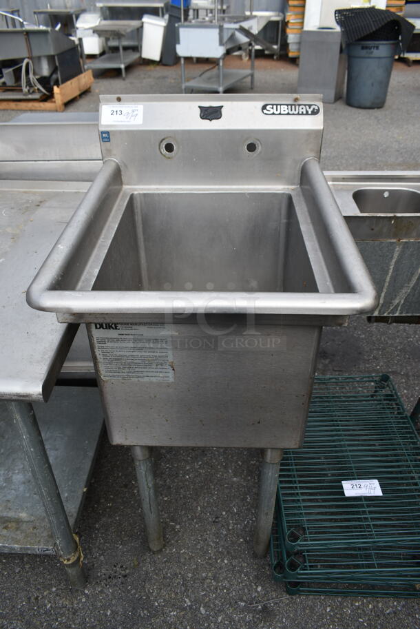 Duke Stainless Steel Commercial Single Bay Sink. - Image 1 of 5