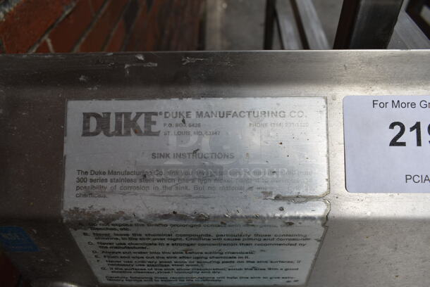 Duke Stainless Steel Commercial 3 Bay Sink w/ Dual Drain Boards, Faucet, Handles and Spray Nozzle Attachment. Bays 16x21. Drain Boards 16x23 - Image 2 of 6