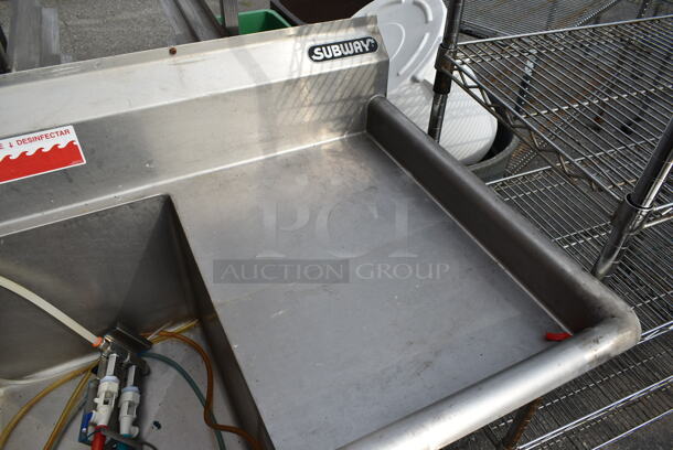 Duke Stainless Steel Commercial 3 Bay Sink w/ Dual Drain Boards, Faucet, Handles and Spray Nozzle Attachment. Bays 16x21. Drain Boards 16x23 - Image 5 of 6