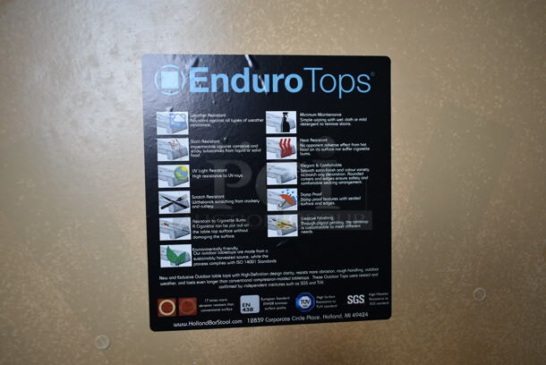 BRAND NEW IN BOX! Holland Outdoor EnduroTops Stone Pattern Round Tabletop. - Image 7 of 8