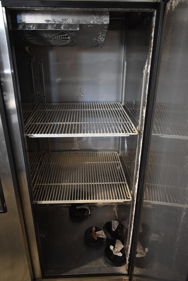 Turbo Air M3F47-2 Stainless Steel Commercial 2 Door Reach In Freezer w/ Poly Coated Racks and Commercial Casters. 115 Volts, 1 Phase. Tested and Powers On But Does Not Get Cold - Image 7 of 7