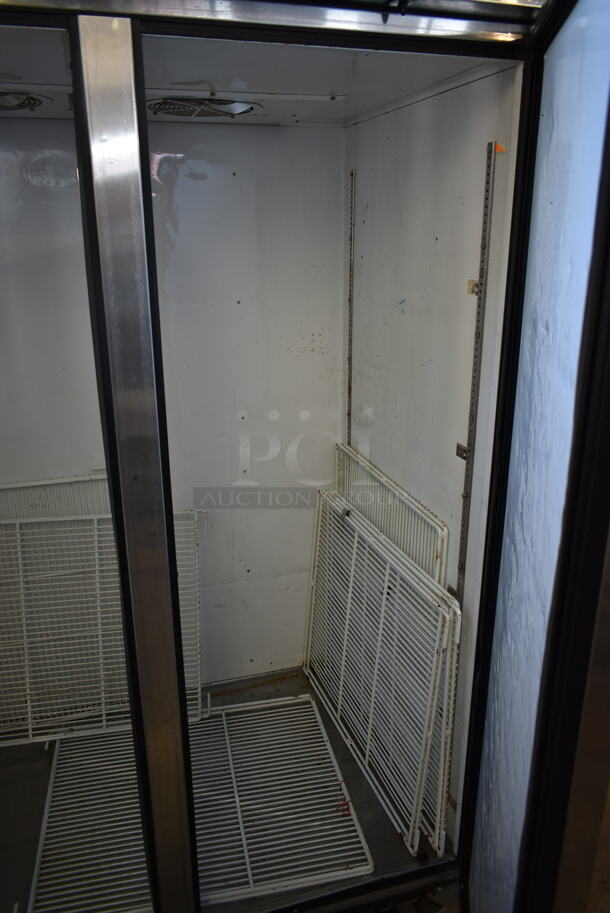 2013 True TG2R-2S ENERGY STAR Stainless Steel Commercial 2 Door Reach In Cooler w/ Poly Coated Racks on Commercial Casters. 115 Volts, 1 Phase. Tested and Working! - Image 6 of 8