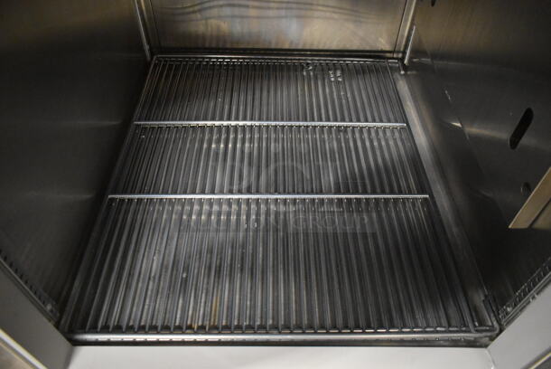 2017 True STR2DT-4HS Stainless Steel Commercial 4 Half Size Reach In Dual Temperature Cooler and Freezer w/ Poly Coated Racks on Commercial Casters. 115 Volts, 1 Phase. Tested and Freezer Side is Working and Cooler Side Needs Refrigerant To Work - Image 11 of 12