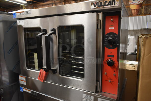 2 BRAND NEW SCRATCH AND DENT! Vulcan VC5ED ENERGY STAR Stainless Steel Commercial Electric Powered Full Size Convection Oven w/ View Through Doors, Metal Oven Racks and Thermostatic Controls. 240 Volts, 3/1 Phase. 2 Times Your Bid! Tested and Working! - Image 2 of 9