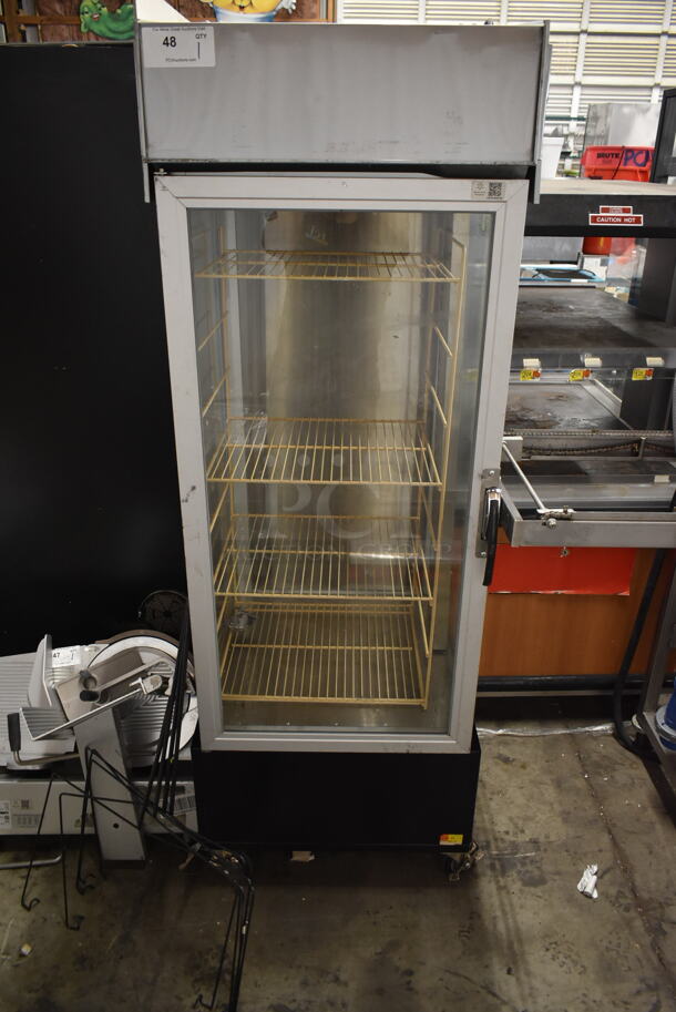 Hatco PFST-1X Stainless Steel Commercial Single Door Reach In Warmer Merchandiser on Commercial Casters. 120 Volts, 1 Phase. Tested and Working! - Image 1 of 6