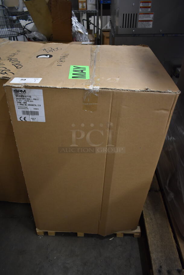 BRAND NEW IN BOX! 2021 SPM I-PRO 3 E Stainless Steel Commercial Countertop 3 Hopper Slushie Machine. 115 Volts, 1 Phase. Stock Picture Used. - Image 6 of 7