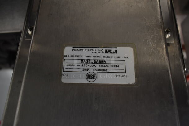 Prince Castle 970-DDA Stainless Steel Commercial Countertop Bagel Saber / Bagel Slicer. - Image 3 of 5