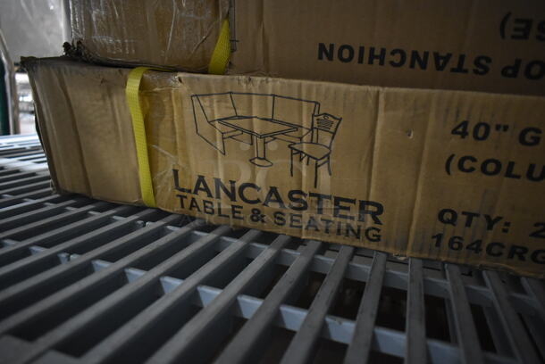 4 BRAND NEW SCRATCH AND DENT! Lancaster Table & Seating 164CRGLD 40" Gold Finish Metal Rope Top Stanchion. 4 Times Your Bid! - Image 4 of 4