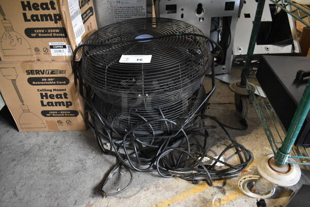 2 Living ILG8E18-15 Black Metal Floor Fans. 120 Volts, 1 Phase. 2 Times Your Bid! Tested and Working! - Image 2 of 4