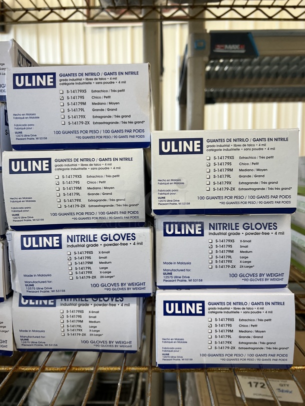 12 BRAND NEW Boxes of Uline Nitrile Gloves; 5 Large, 7 Small. 12 Times Your Bid! - Image 4 of 4