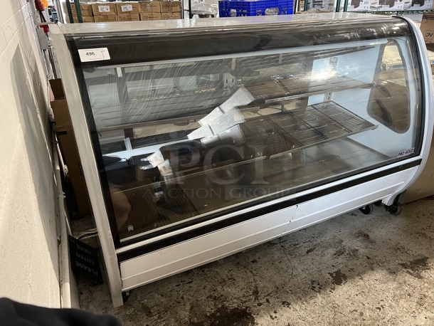 Pro-Kold Model TEM200 Metal Commercial Floor Style Refrigerated Deli Display Case Merchandiser. 120 Volts, 1 Phase. 75x34x51. Tested and Does Not Power On
