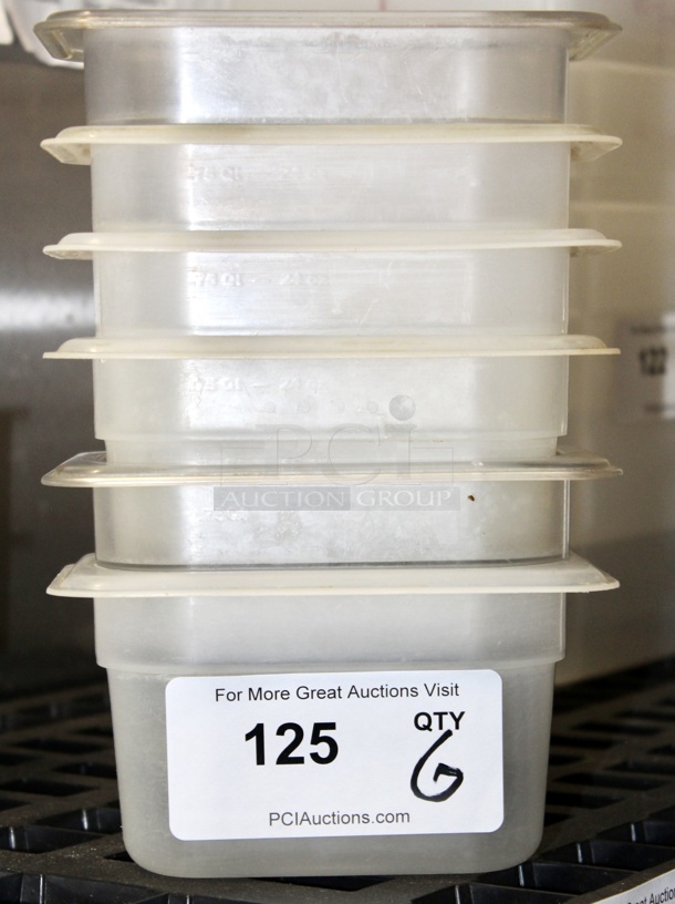 AWESOME!! Cambro White Polycarbonate 1/9 Size Food Pans, 4" Deep. 6x Your Bid - Image 1 of 2