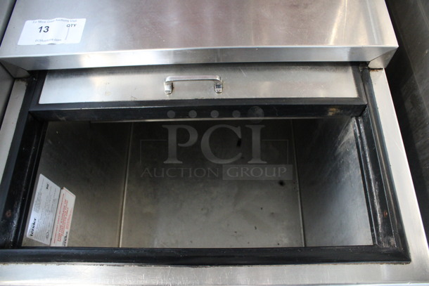 Glastender Model MF24-SF2 Stainless Steel Commercial Back Bar Glass Chiller Cooler w/ Sliding Lid on Commercial Casters. 115 Volts, 1 Phase. 24x24x38. Tested and Working! - Image 5 of 7