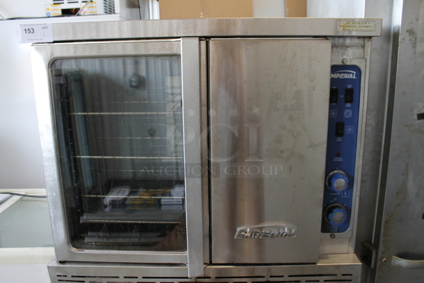 Imperial Stainless Steel Commercial Natural Gas Powered Full Size Convection Oven w/ View Through Door, Solid Door, Metal Oven Racks and Thermostatic Controls on Commercial Casters. - Image 2 of 4