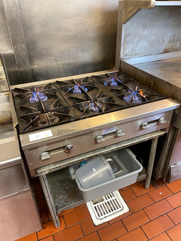 Working! Stratus SHP-36 36 inch Hot Plate 6 Burner Gas Counter Top Open Burner Commercial Tested and Working! - Image 2 of 6