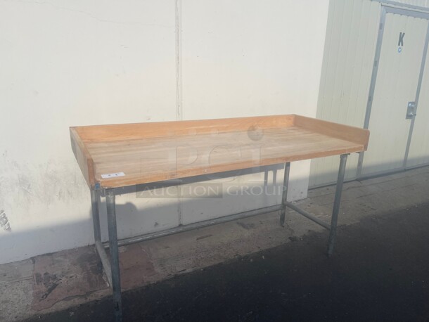 Clean! Wooden Bakery Table With Edges NSF Very Clean Top